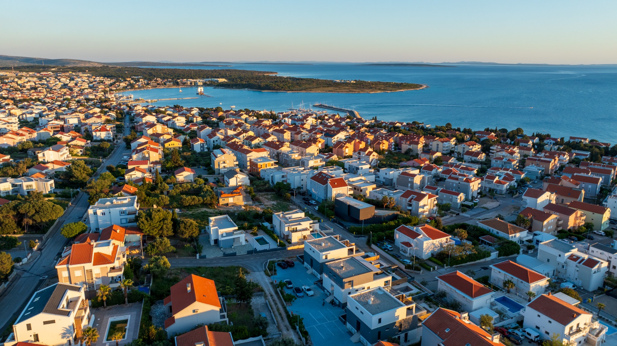 Novalja and Island of Pag from OLEA Pool Residence